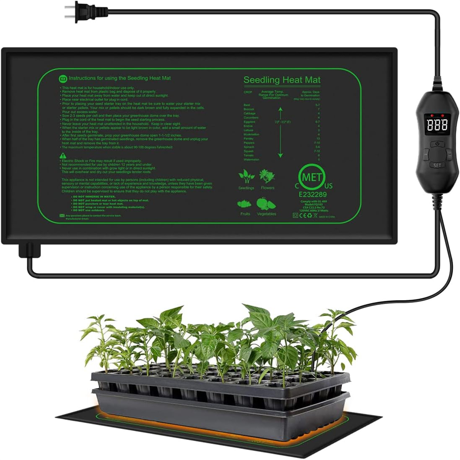 Rooting Gel Clone - Keset panas bibit dengan termostat Digital,