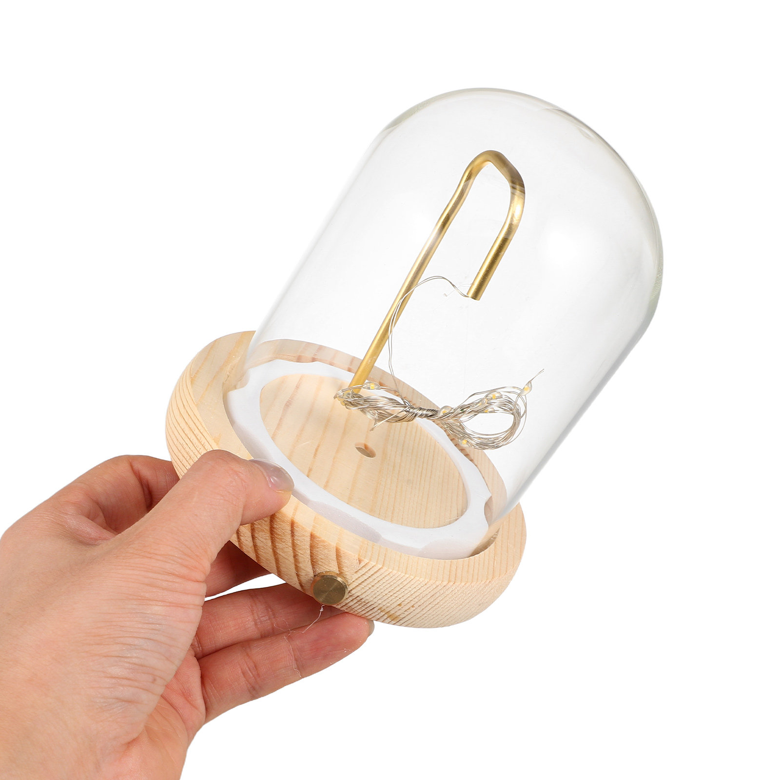 Plastic Dome Clear - Kubah Kaca Pajangan dengan Alas Kayu