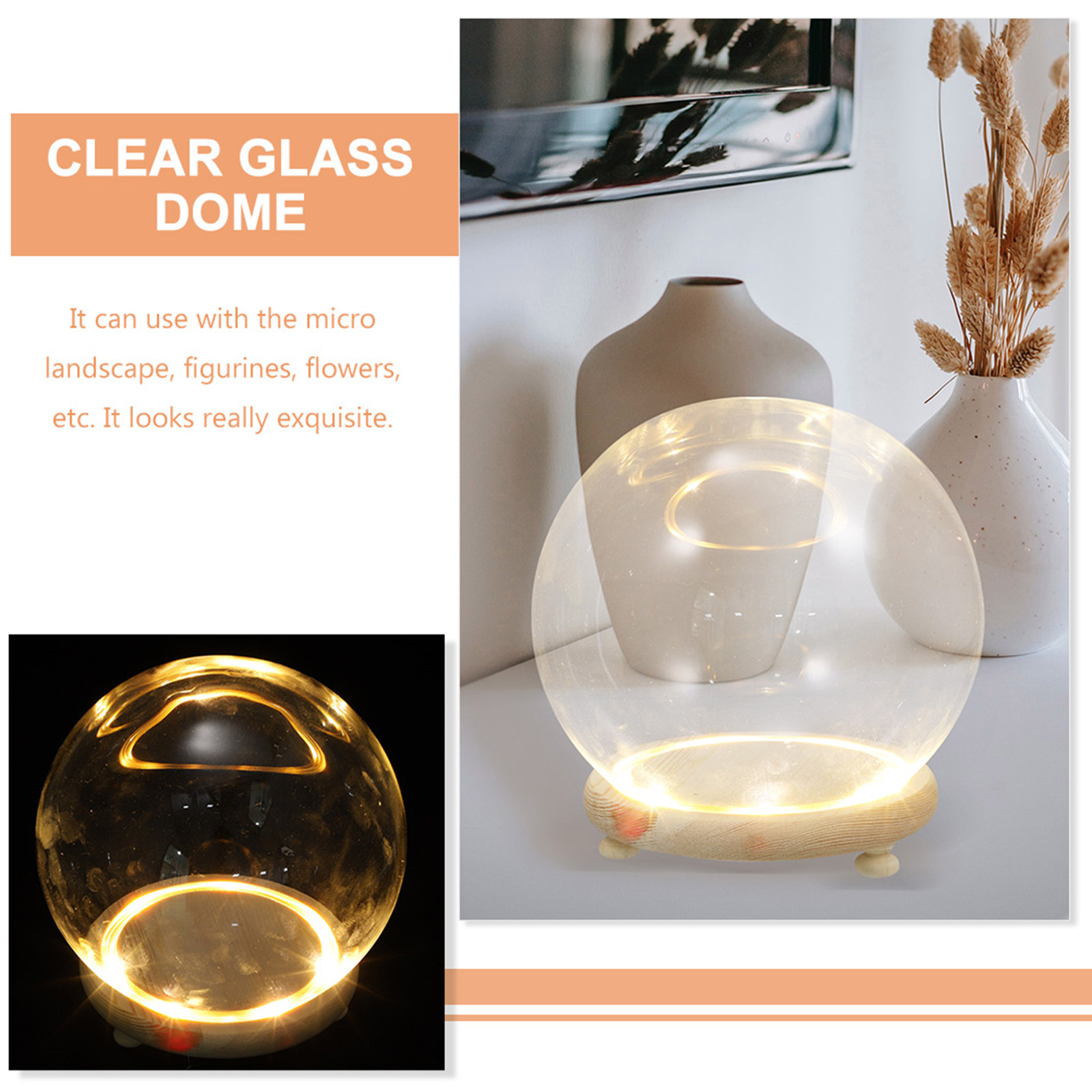 Kotak Pajangan Bunga Awet Berb - Plastic Dome Clear ulasan dan harga